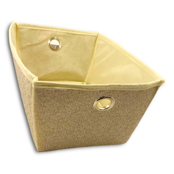 Essentials Fabric Storage Container Lot of 3 - Brown & Cream. NEW! - Picture 4 of 8